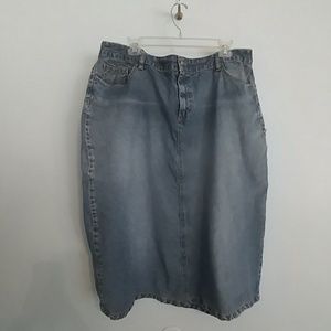 LONG Liz Claiborne Jean Skirt 18W